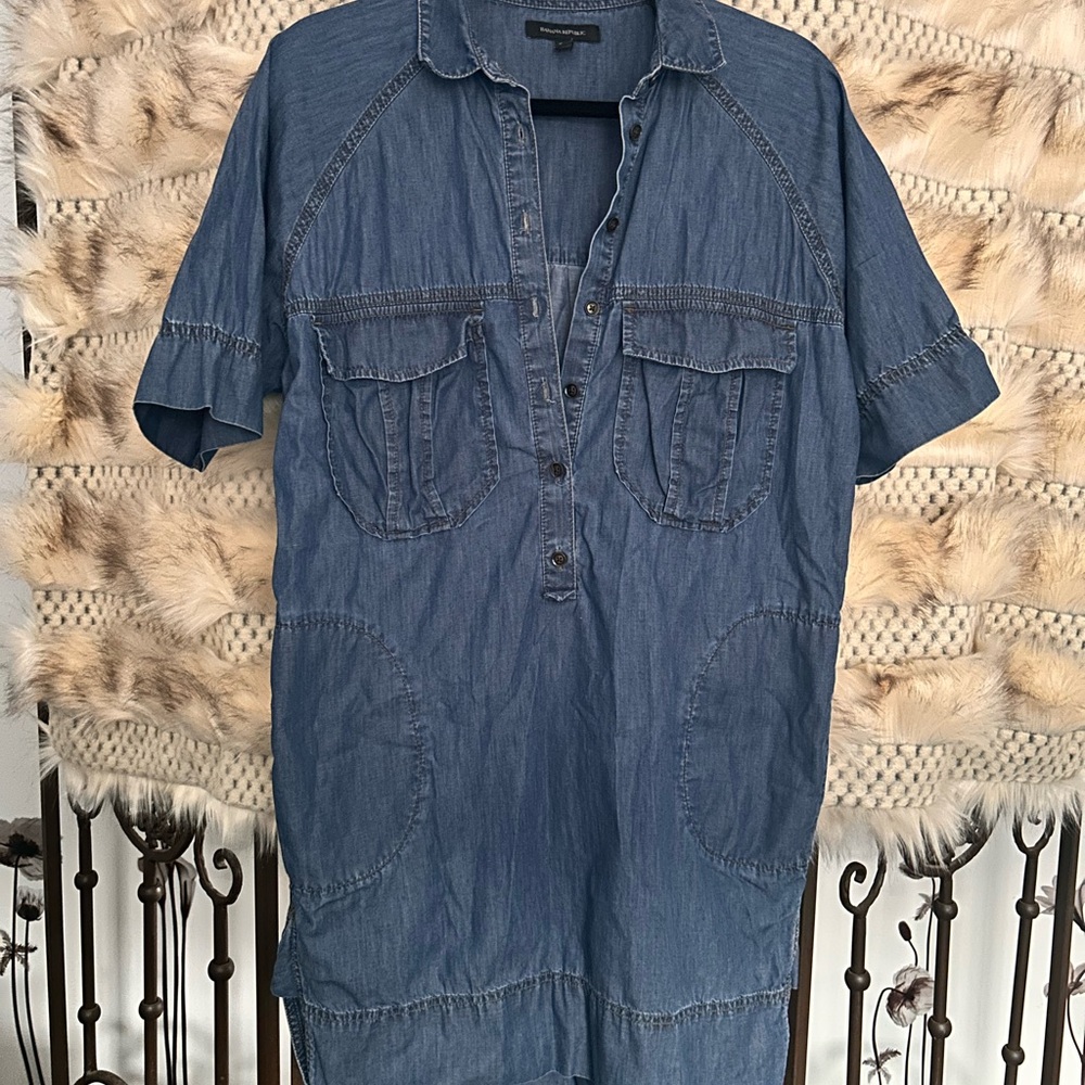 Banana Republic Blue Denim Shirt Dress